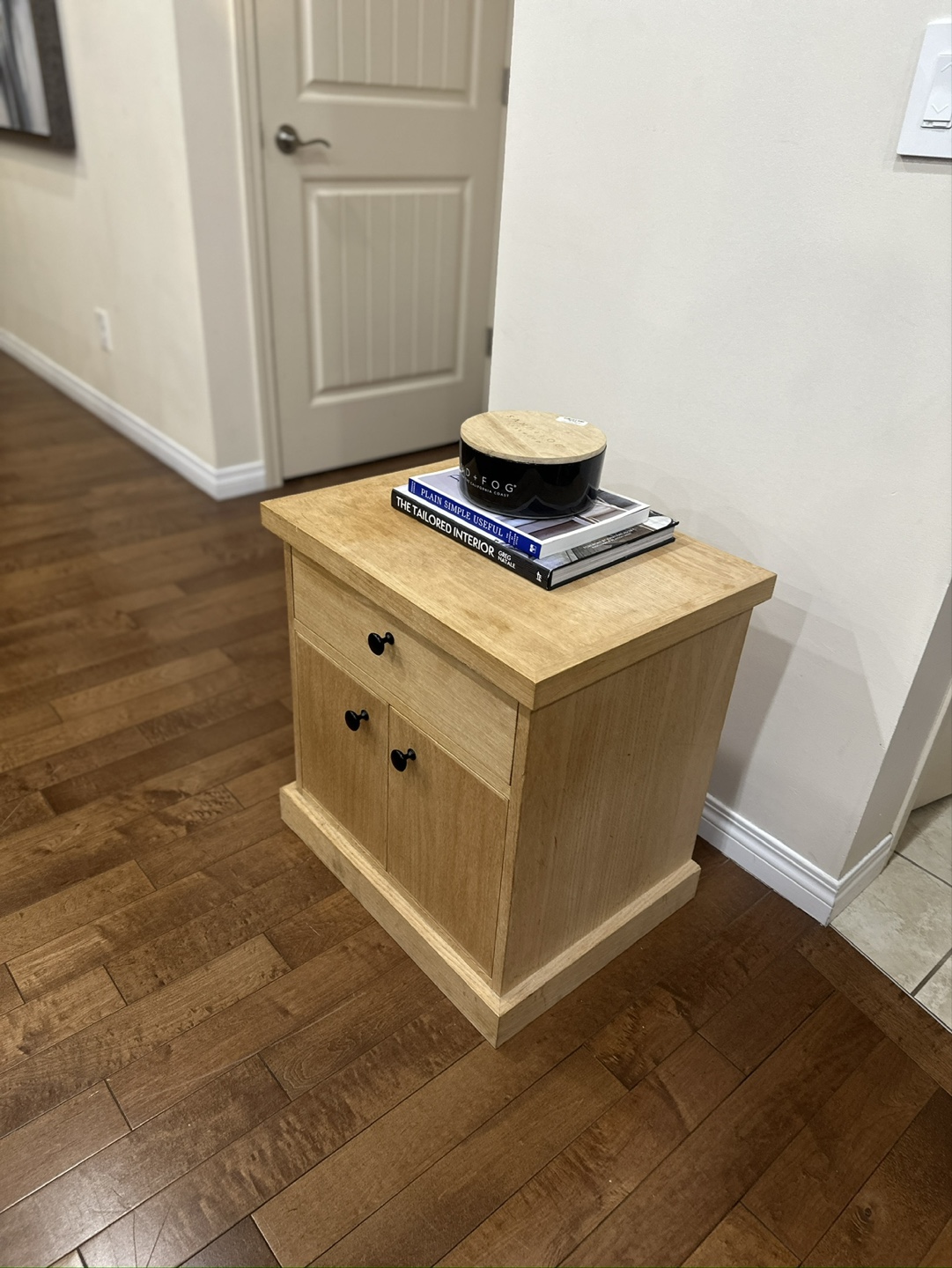Solid Wood Nightstand with Drawer and Cabinet - photo 3