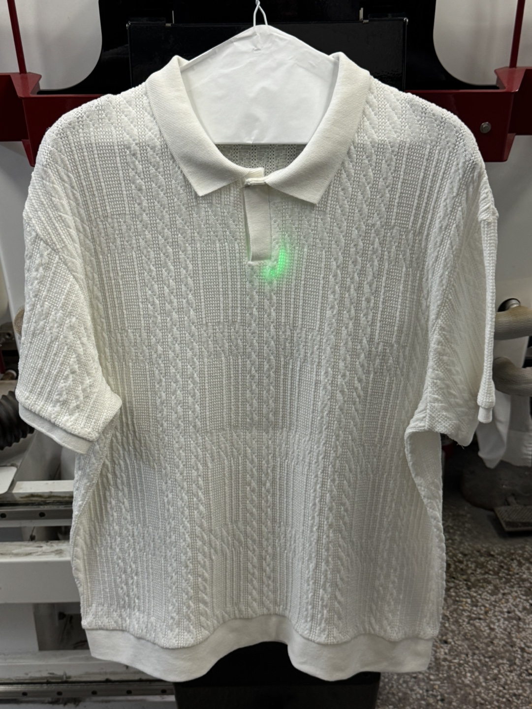 Zara Men's White Knit Polo Shirt - Size XL