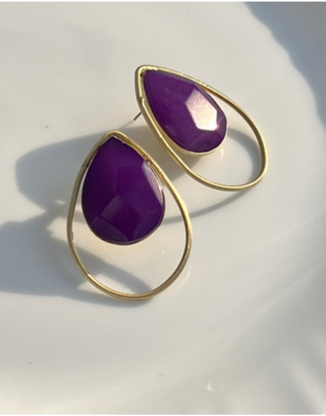 AMETHYST DROP - Purple Teardrop Earrings