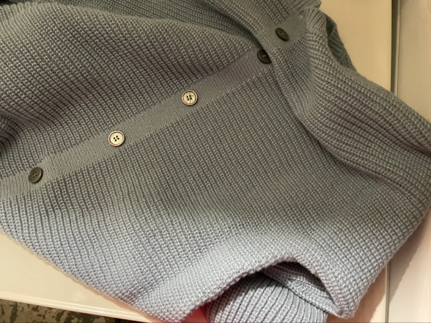 💚Blue/Grey Knitted Sweater with Button Detail image indicator(4)