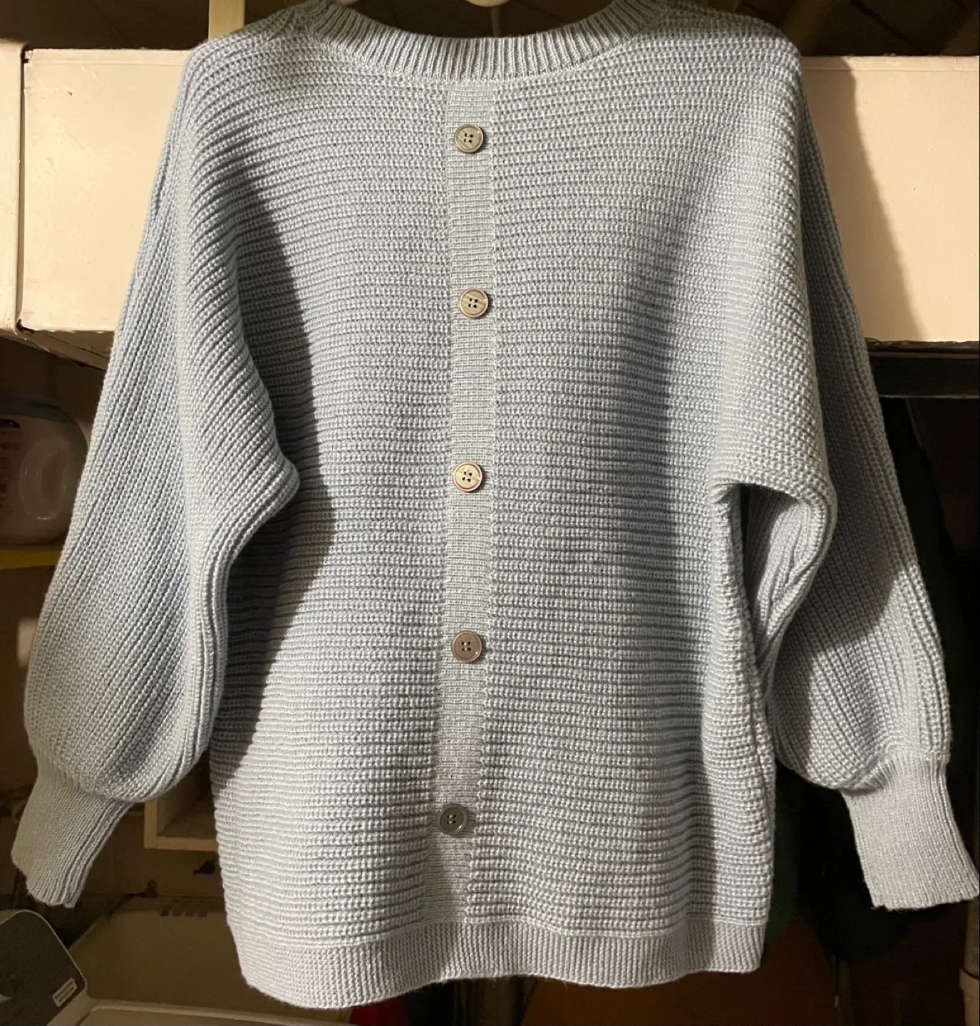 💚Blue/Grey Knitted Sweater with Button Detail image indicator(2)