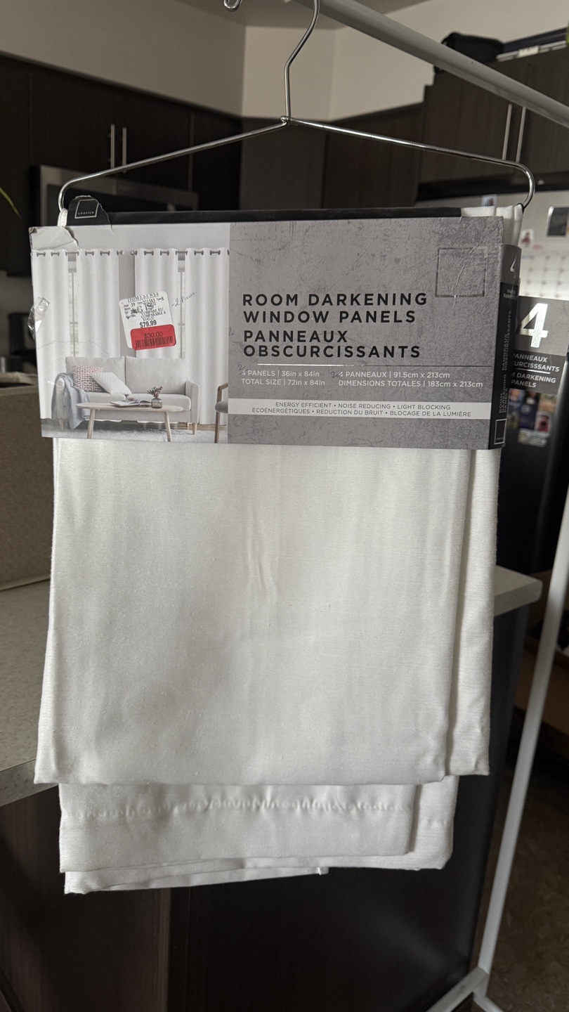 Room Darkening Window Panels - White - 2 Panels