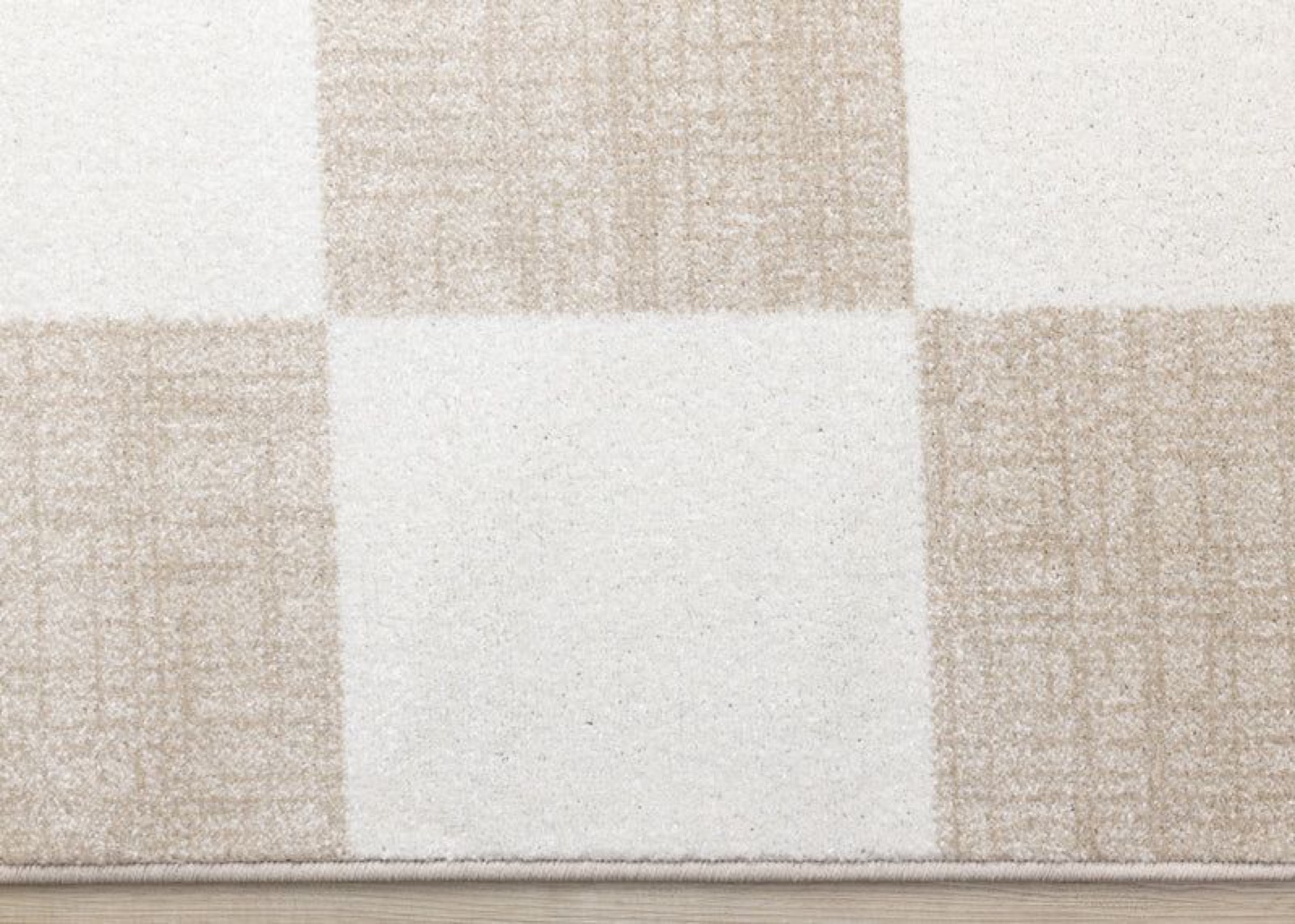 Beige and White Checkered Area Rug - photo 4