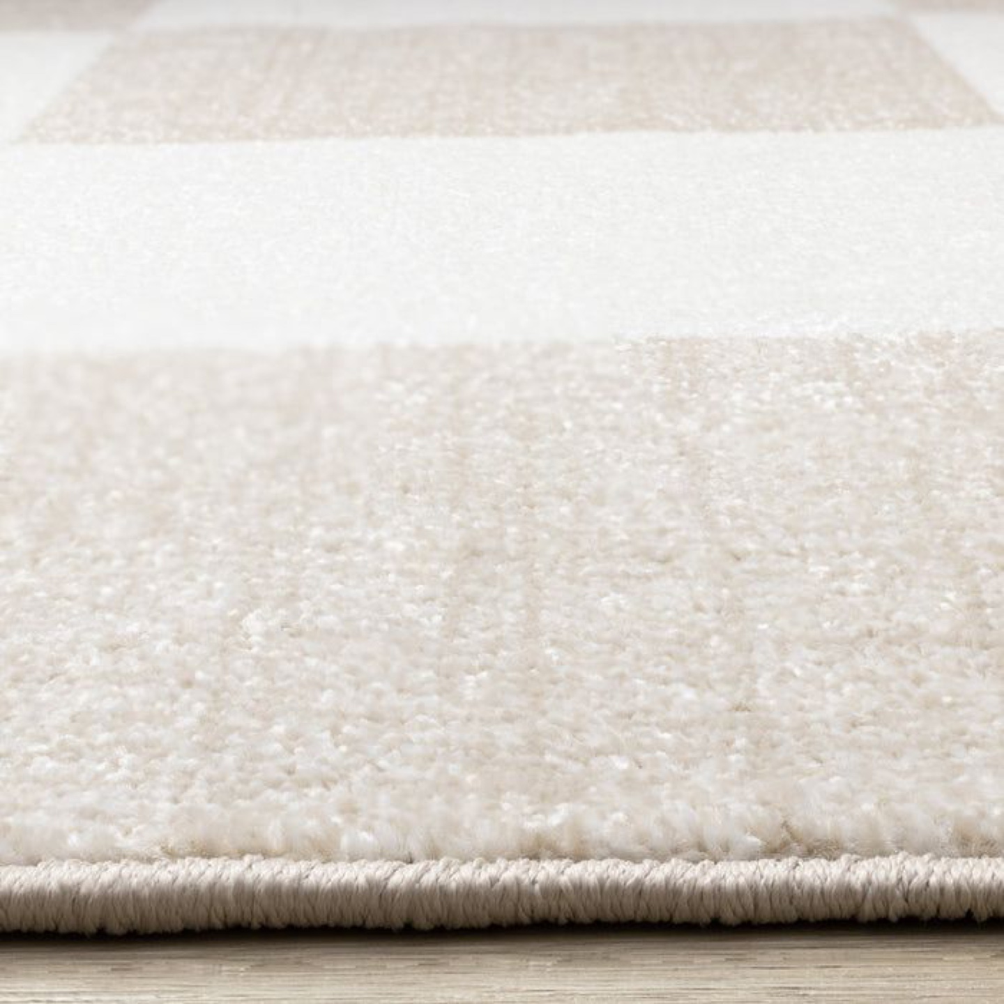 Beige and White Checkered Area Rug - photo 5