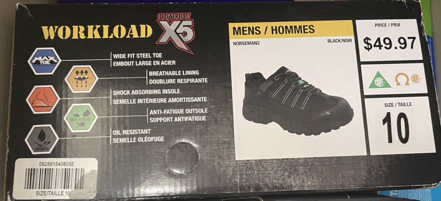 Workload X5 Men's Size 10 Steel Toe Safety Shoes - photo 2