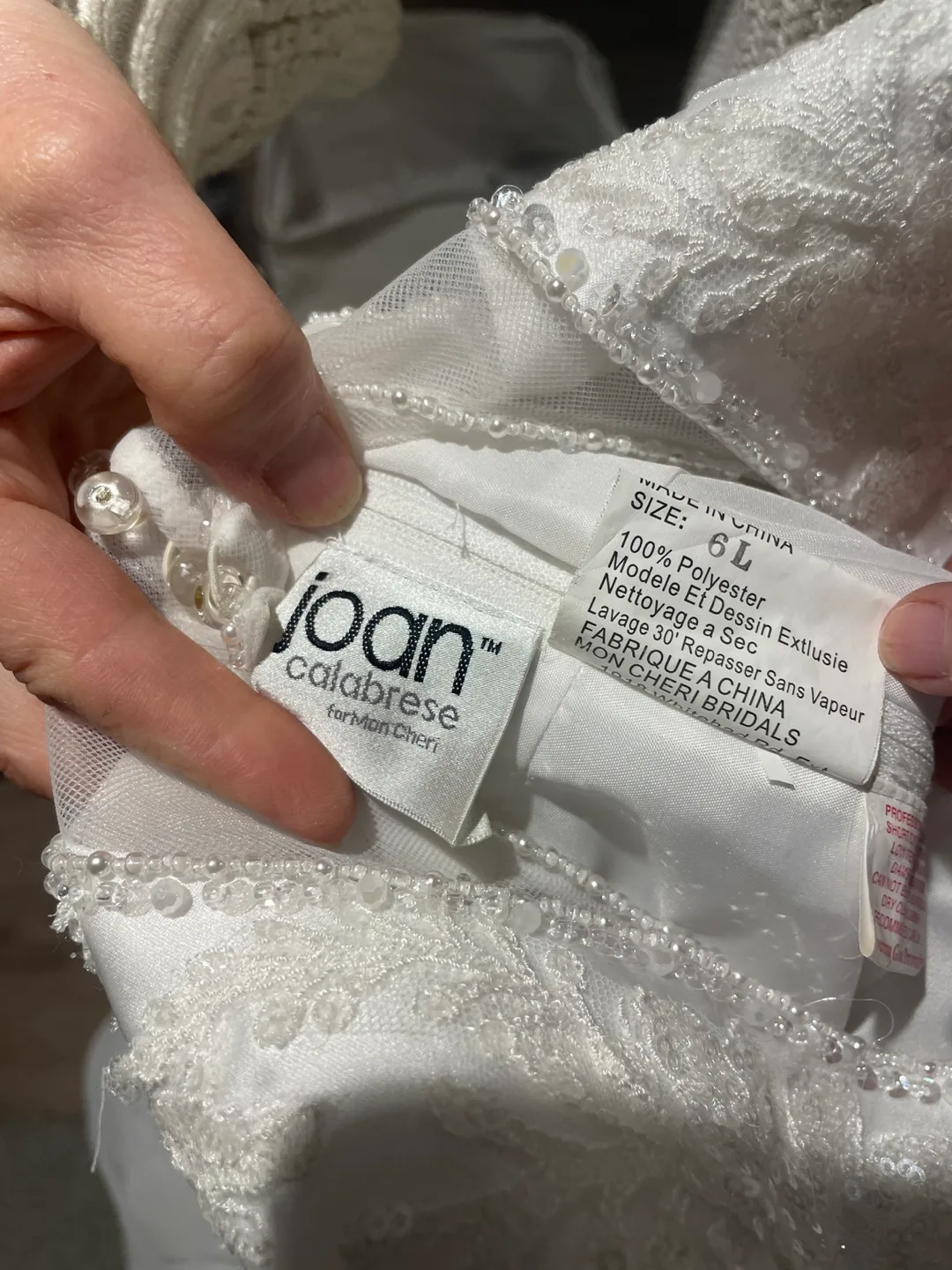 Girls' Size 6L White Flower Girl Dress image indicator(4)