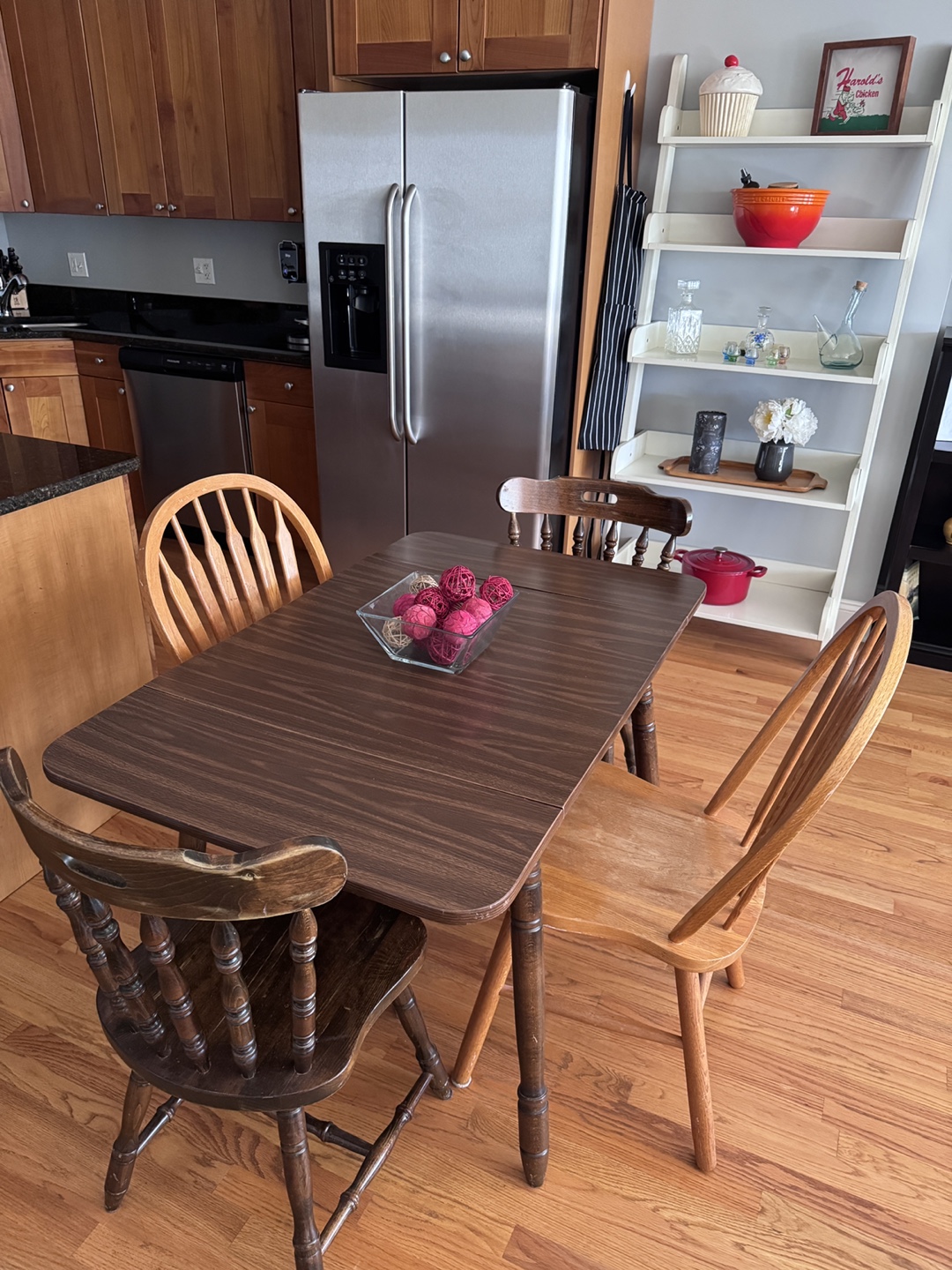 Vintage Drop Leaf Table with Four Chairs