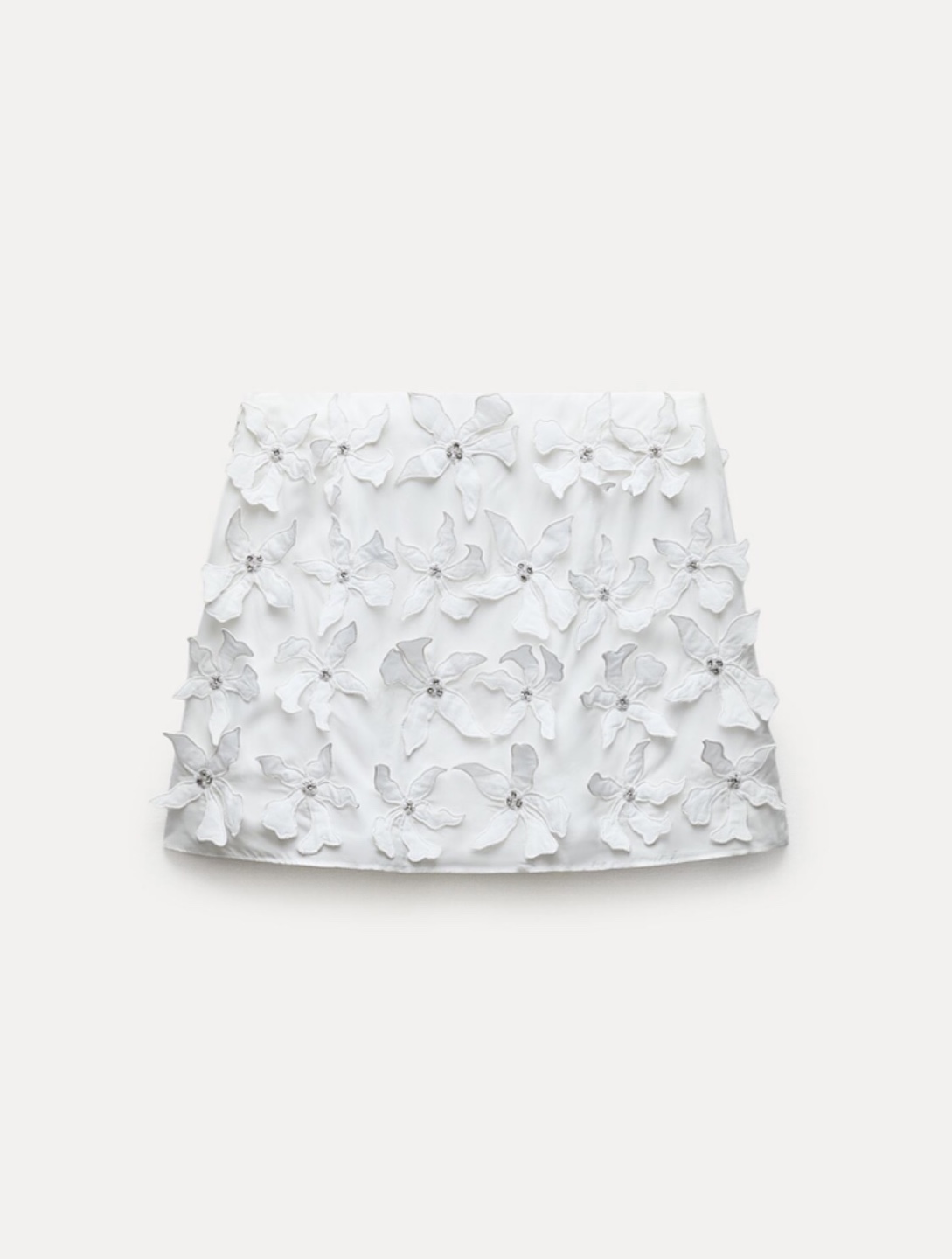 Zara Collection White Embroidered Floral Mini Skirt - photo 5