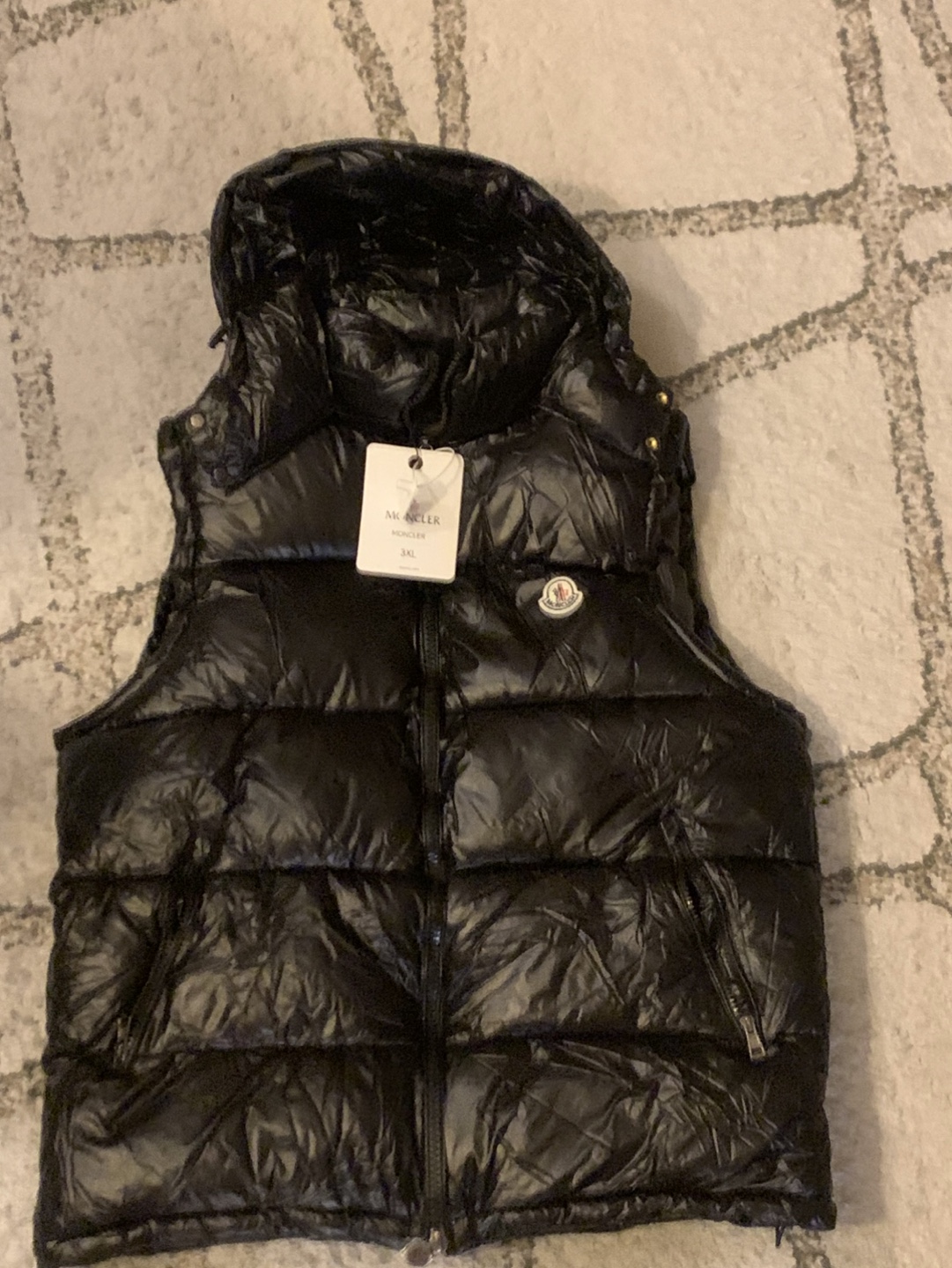 Men's Moncler Black Puffer Vest - Size L