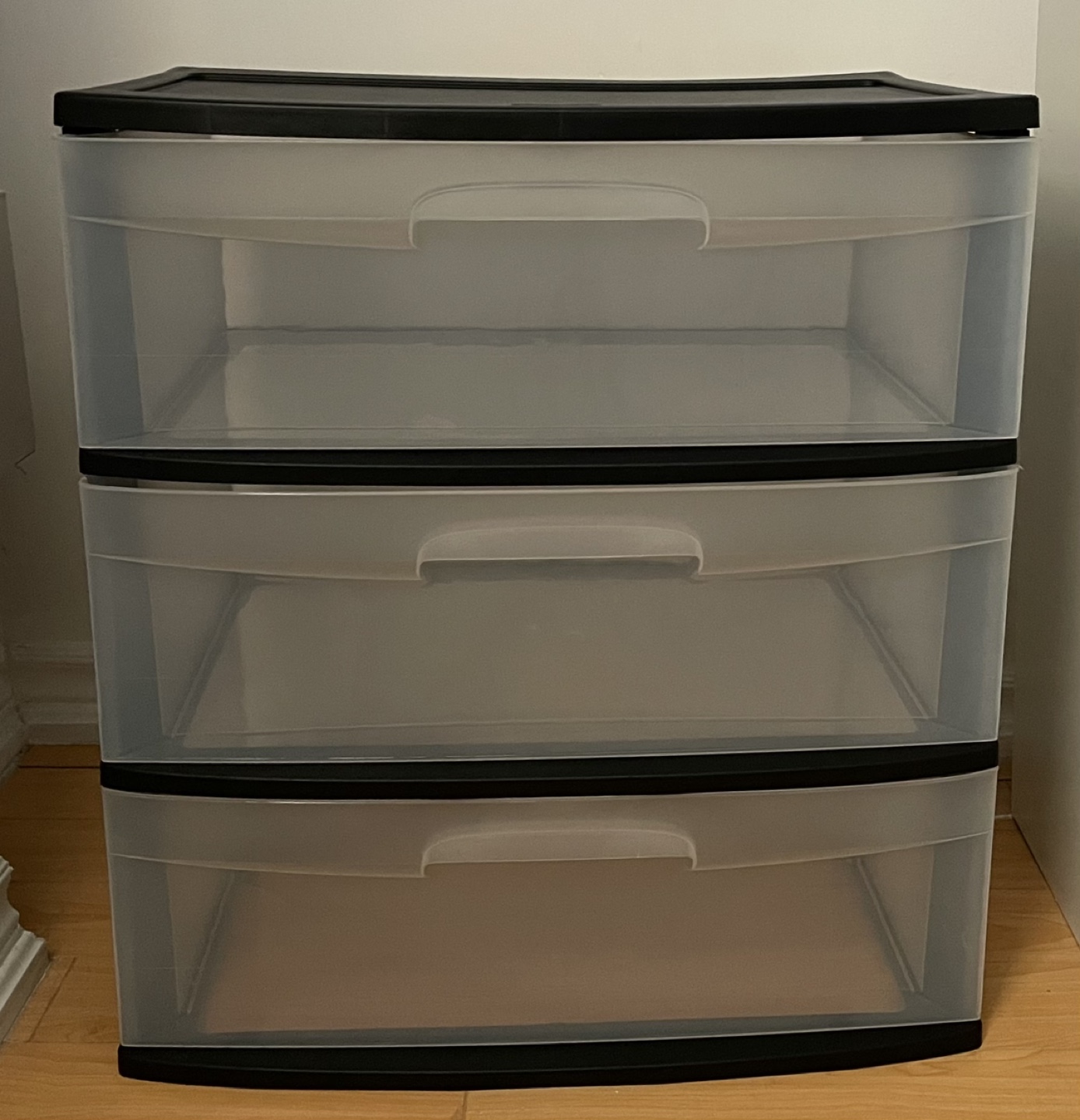 Sterilite Wide 3 Drawer Black Cart