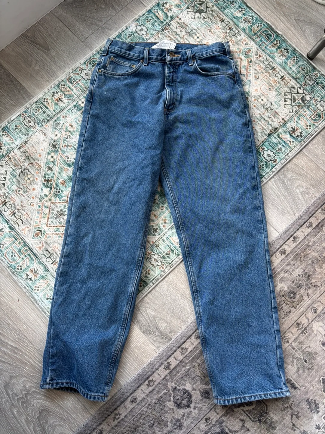 Vintage Carhartt Denim Jeans with Flannel Lining - Size 34x32 image indicator(2)