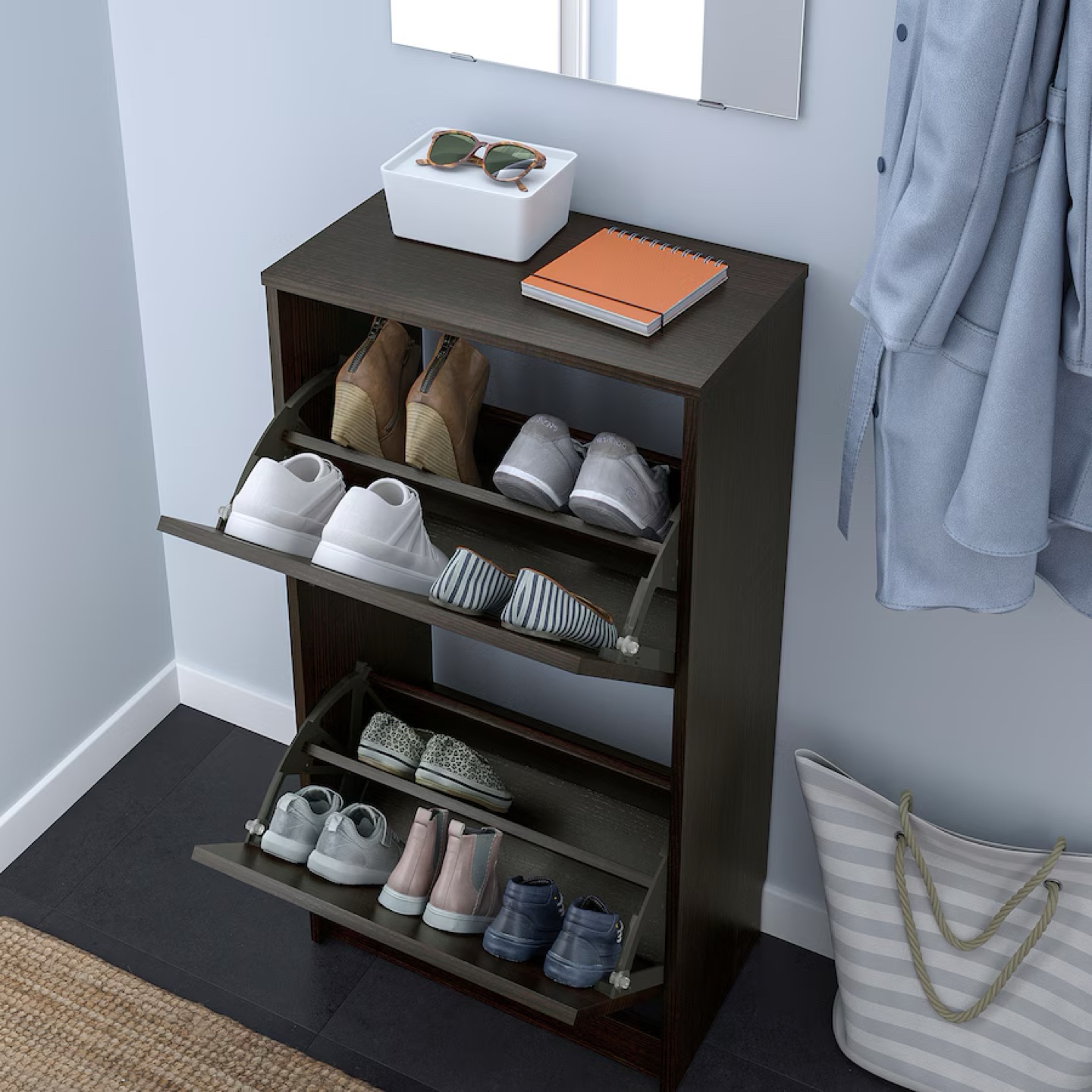 IKEA Dark Brown Shoe Cabinet (2 available) - photo 2