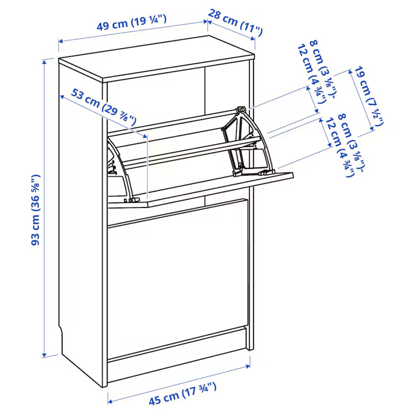 IKEA Dark Brown Shoe Cabinet (2 available) - photo 3