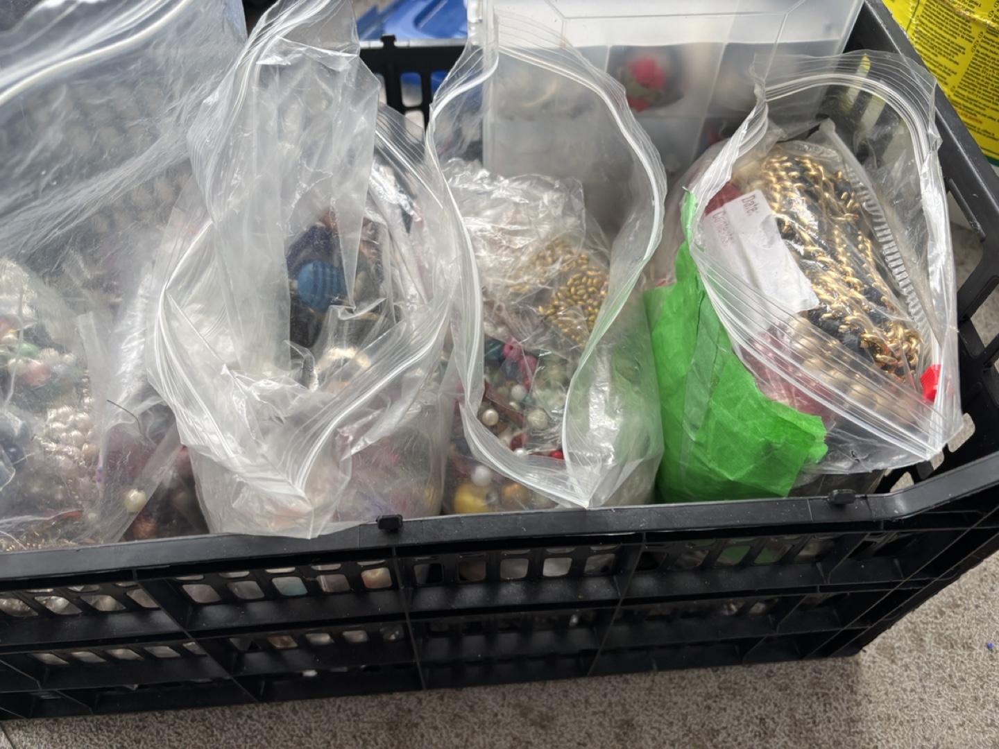 Large Lot of Assorted Beads, Chains, and Jewelry Findings