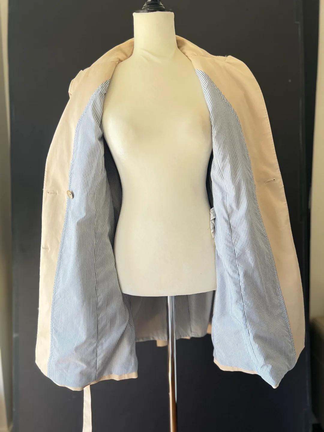 Beige Trench Coat with Puff Sleeves image indicator(5)