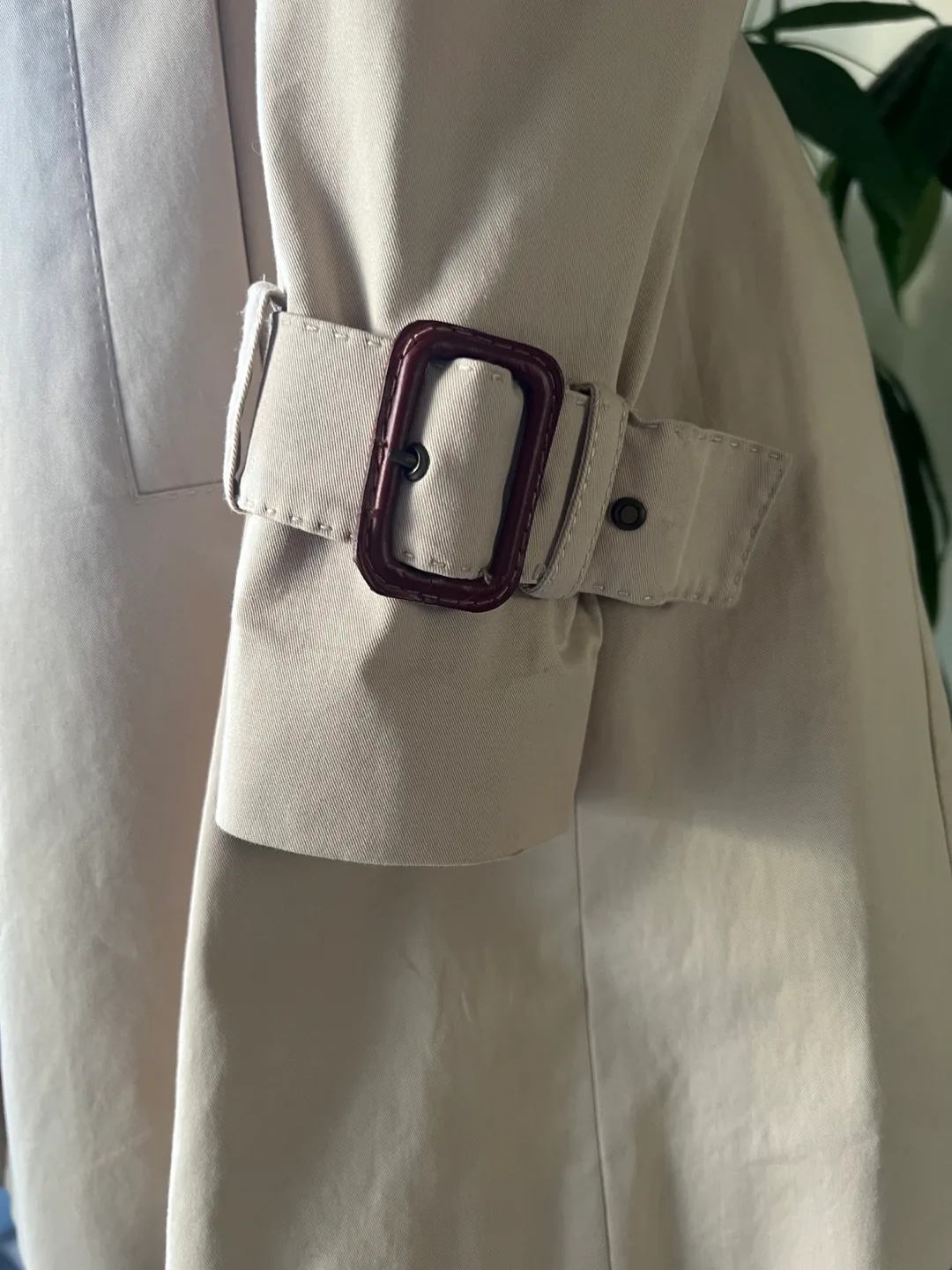 Beige Trench Coat with Puff Sleeves image indicator(8)