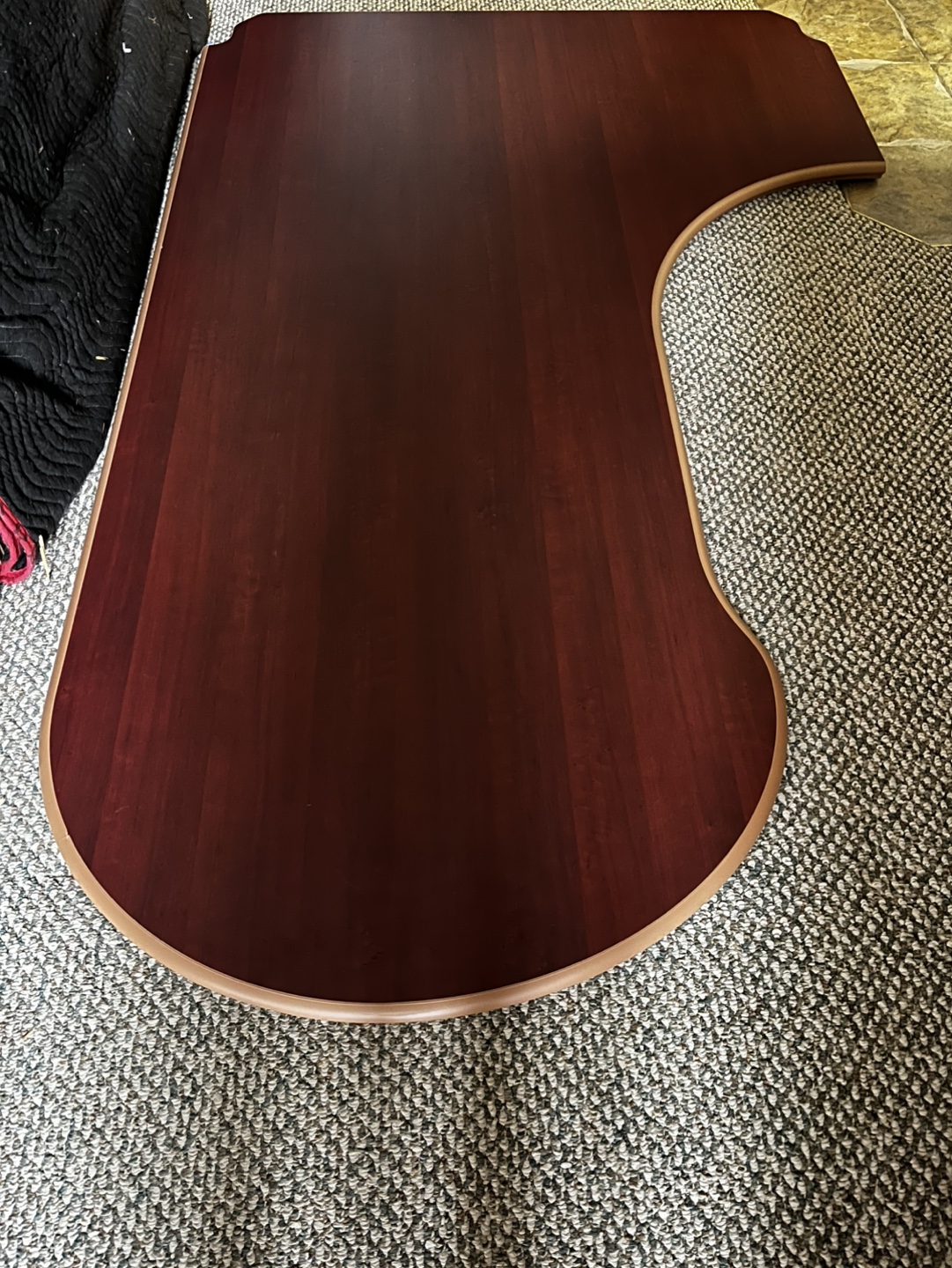Dark Wood curved Desk Top