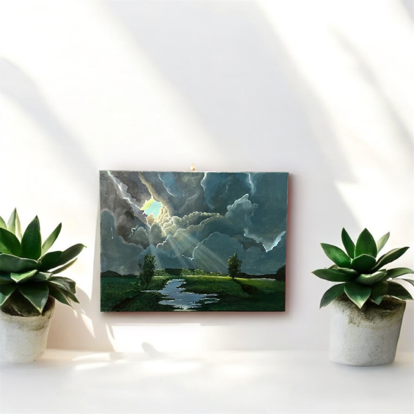 Original Landscape Painting - Sunbeams Through Clouds - photo 4