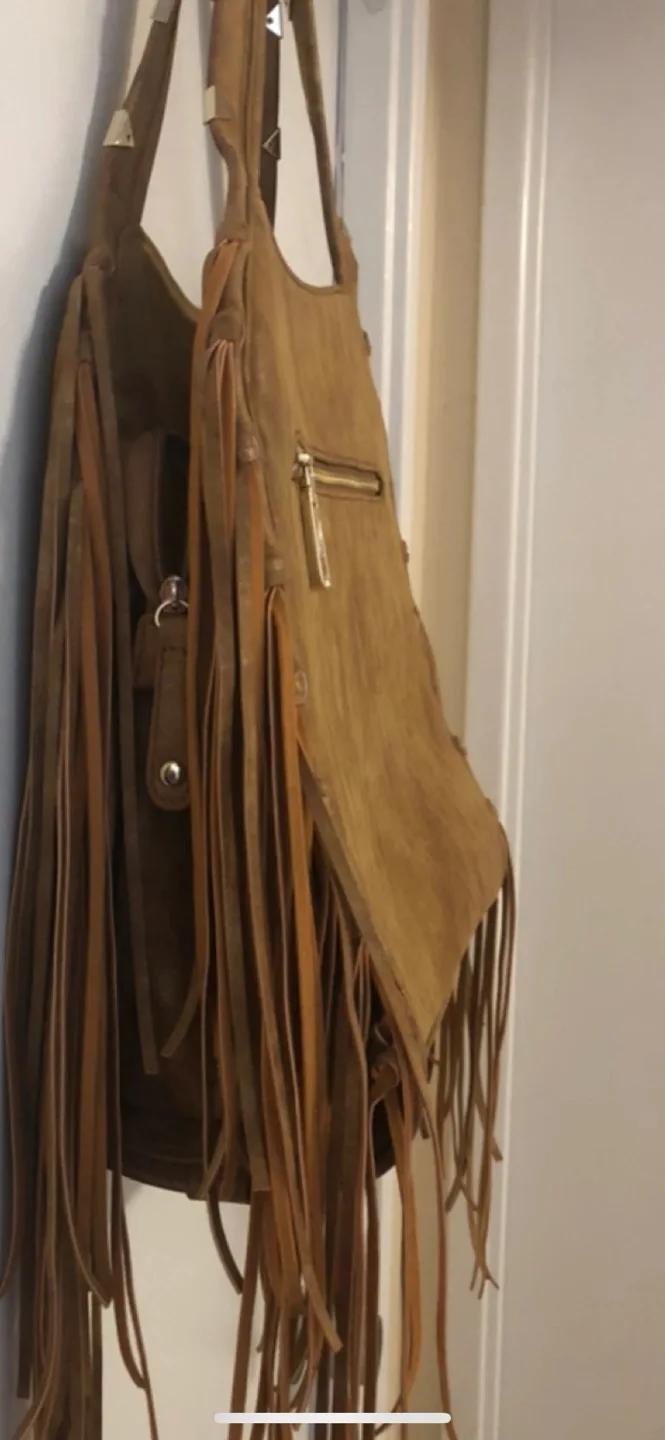 New, faux leather fringe purse image indicator(3)