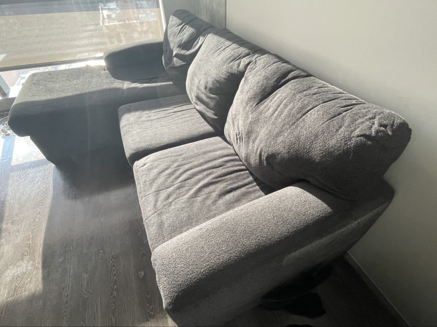 Gray Sectional Sofa with Chaise Lounge - photo 2