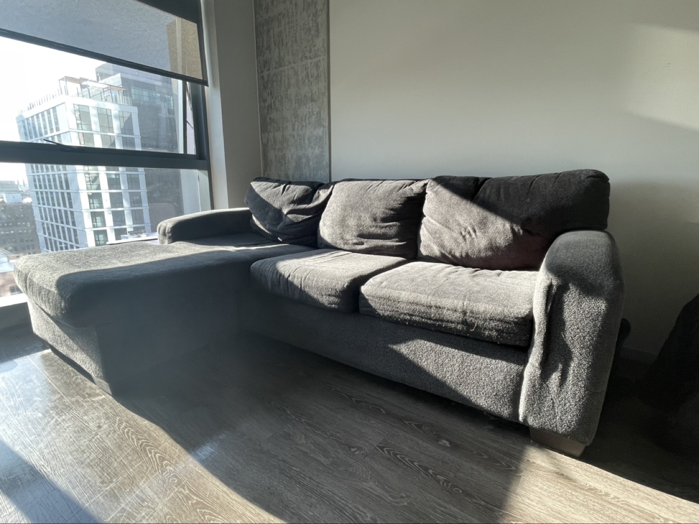 Gray Sectional Sofa with Chaise Lounge