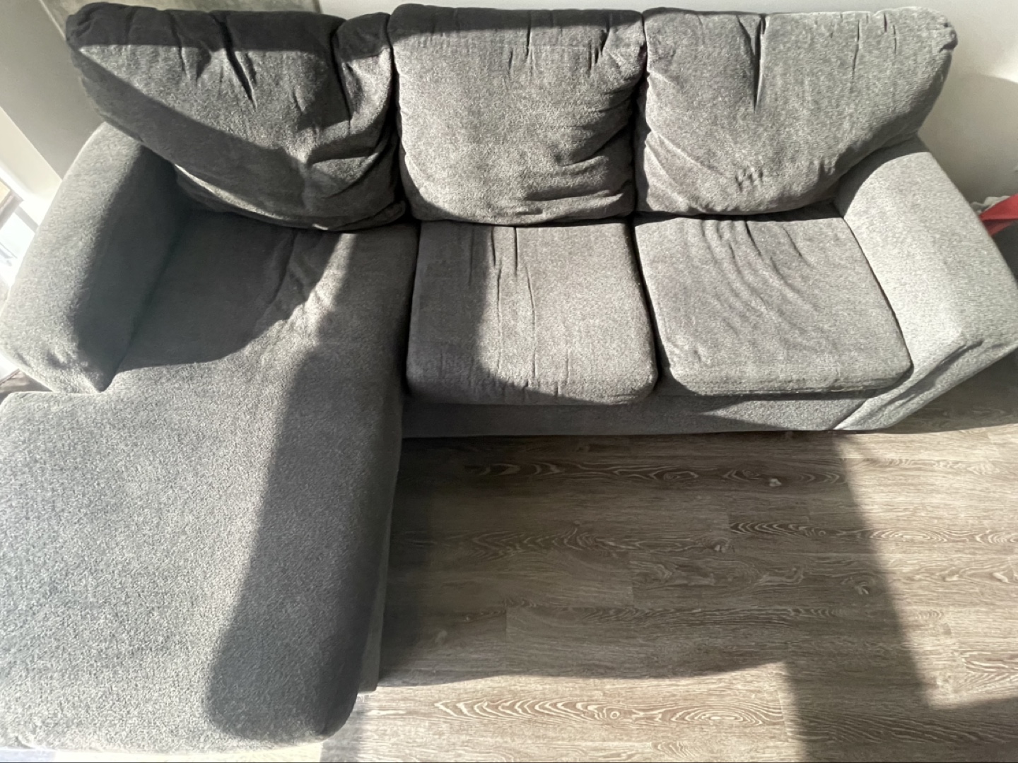 Gray Sectional Sofa with Chaise Lounge - photo 3