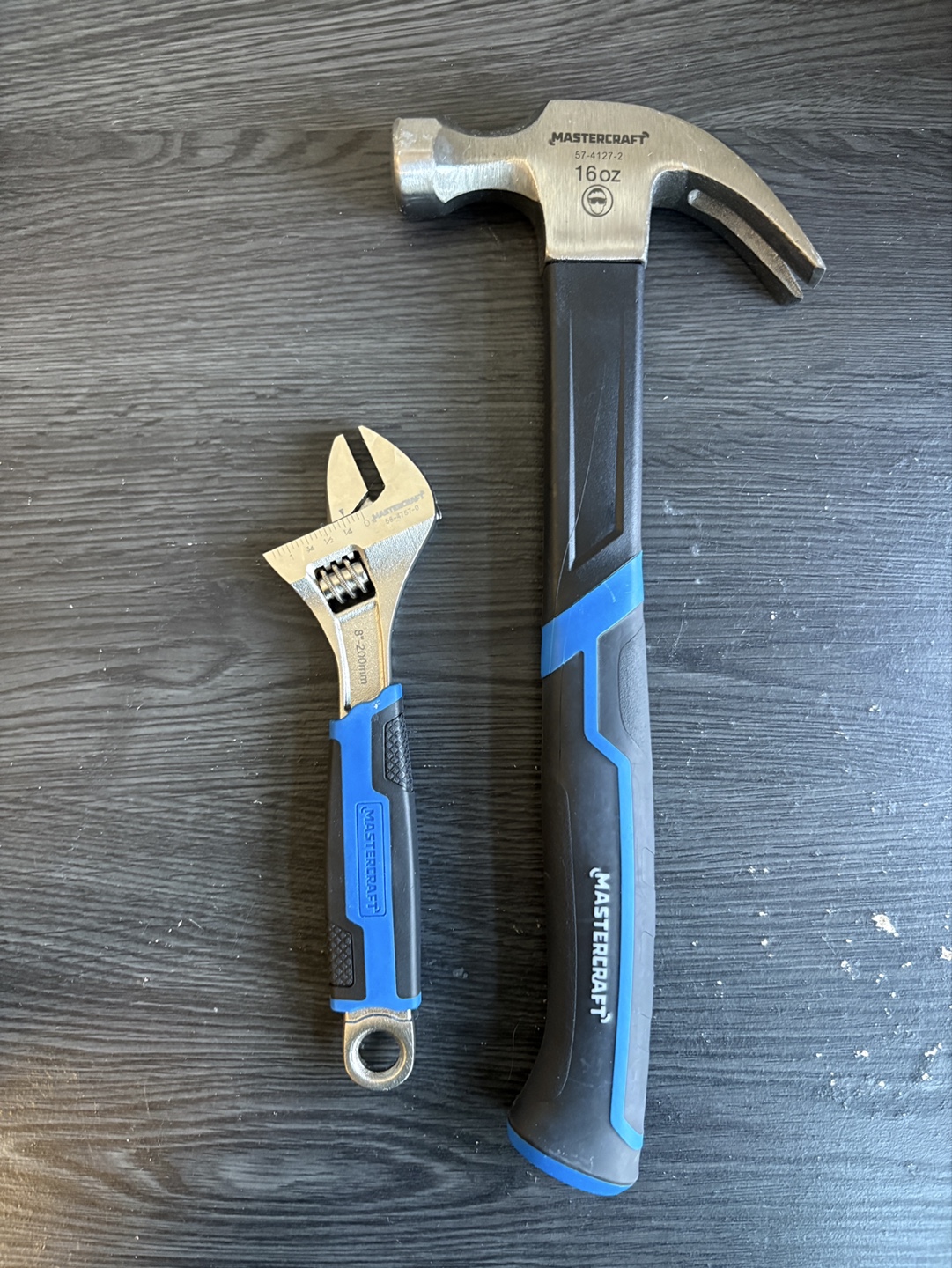 Mastercraft Hammer and Adjustable Wrench Set