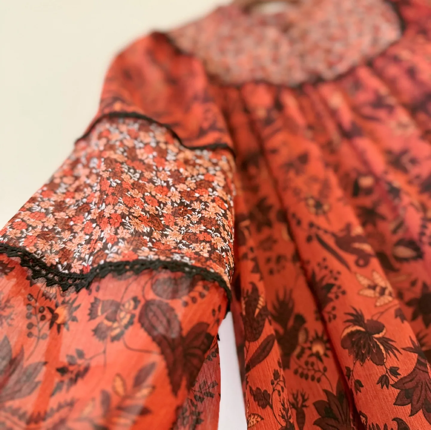 Vintage Floral Patchwork Long Dress image indicator(5)