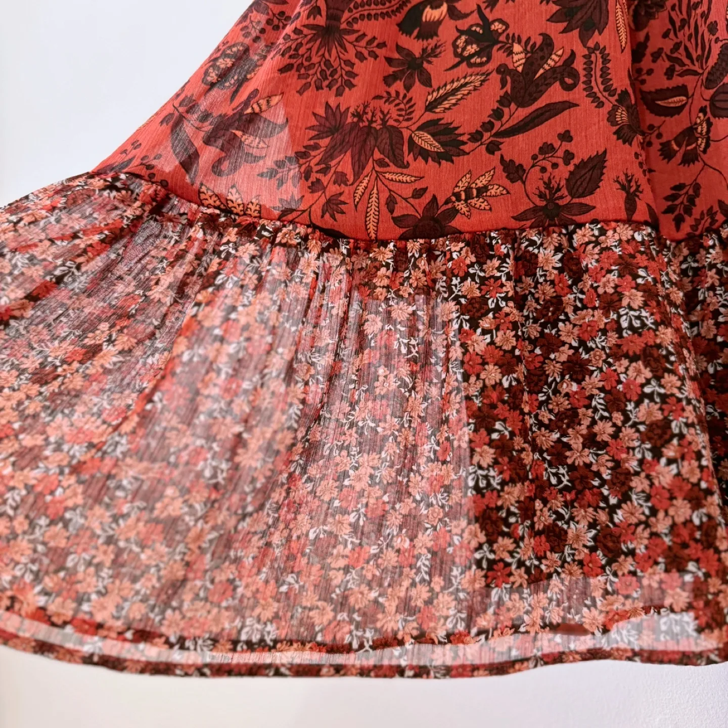 Vintage Floral Patchwork Long Dress image indicator(3)