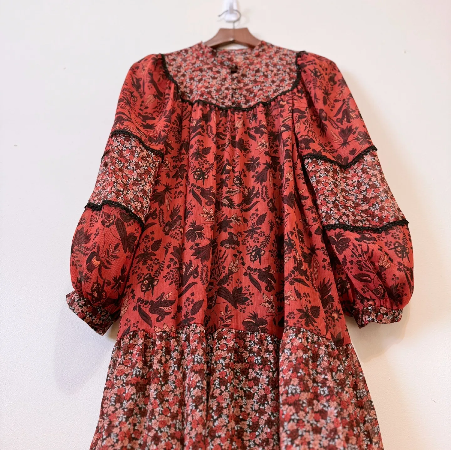 Vintage Floral Patchwork Long Dress image indicator(2)