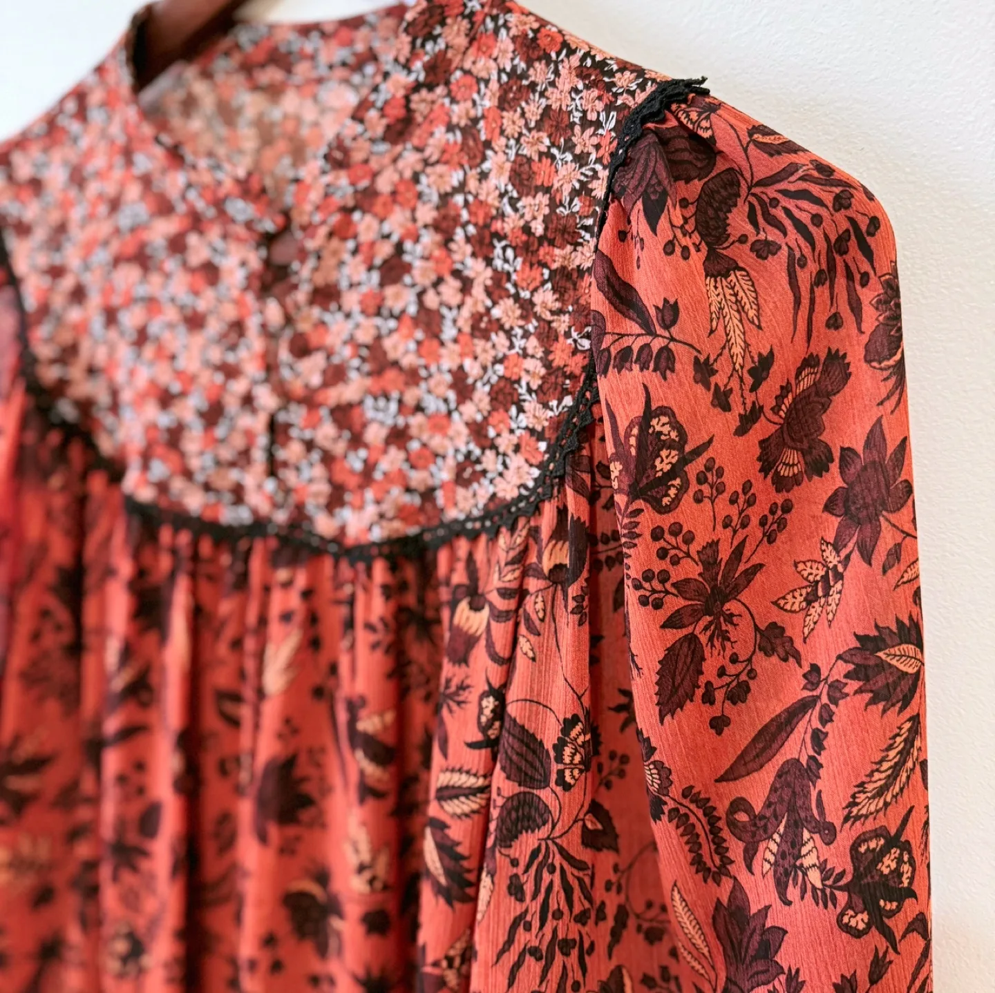 Vintage Floral Patchwork Long Dress image indicator(8)