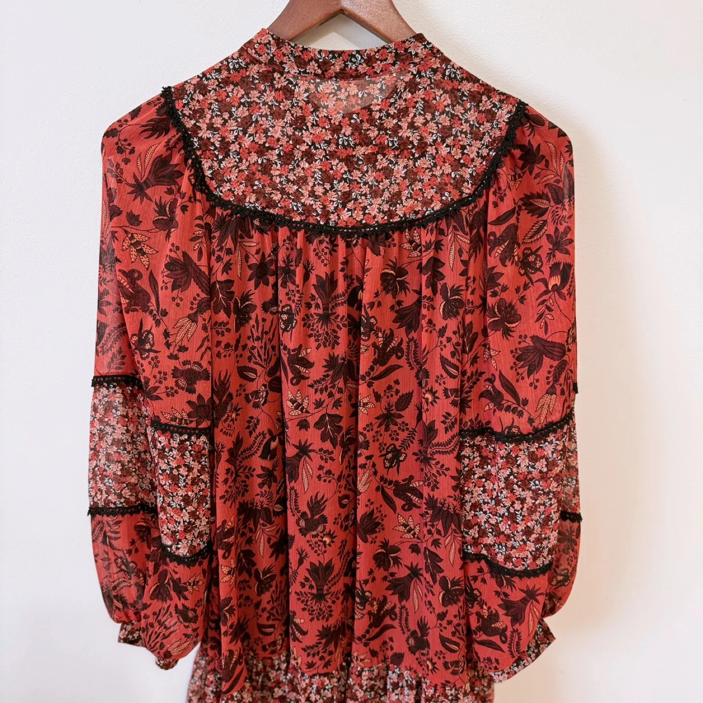 Vintage Floral Patchwork Long Dress image indicator(10)