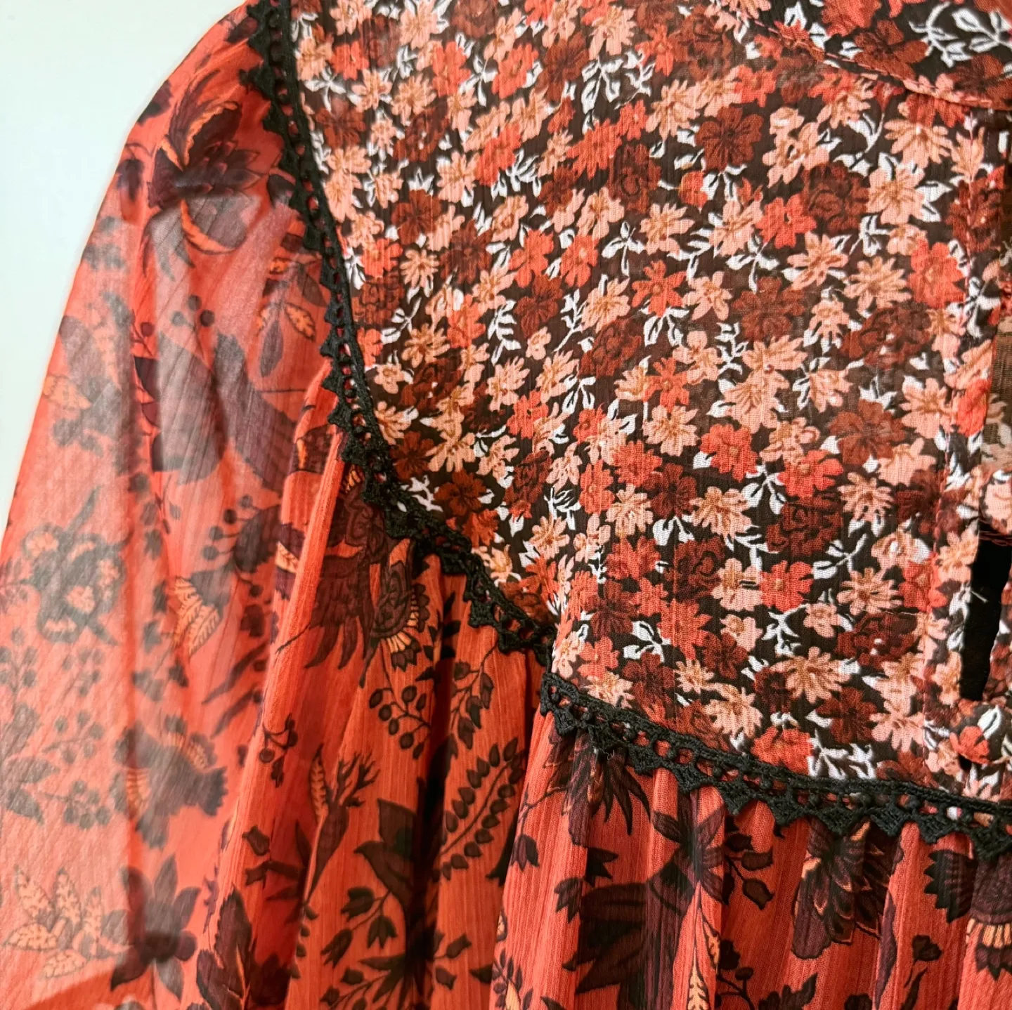 Vintage Floral Patchwork Long Dress image indicator(9)