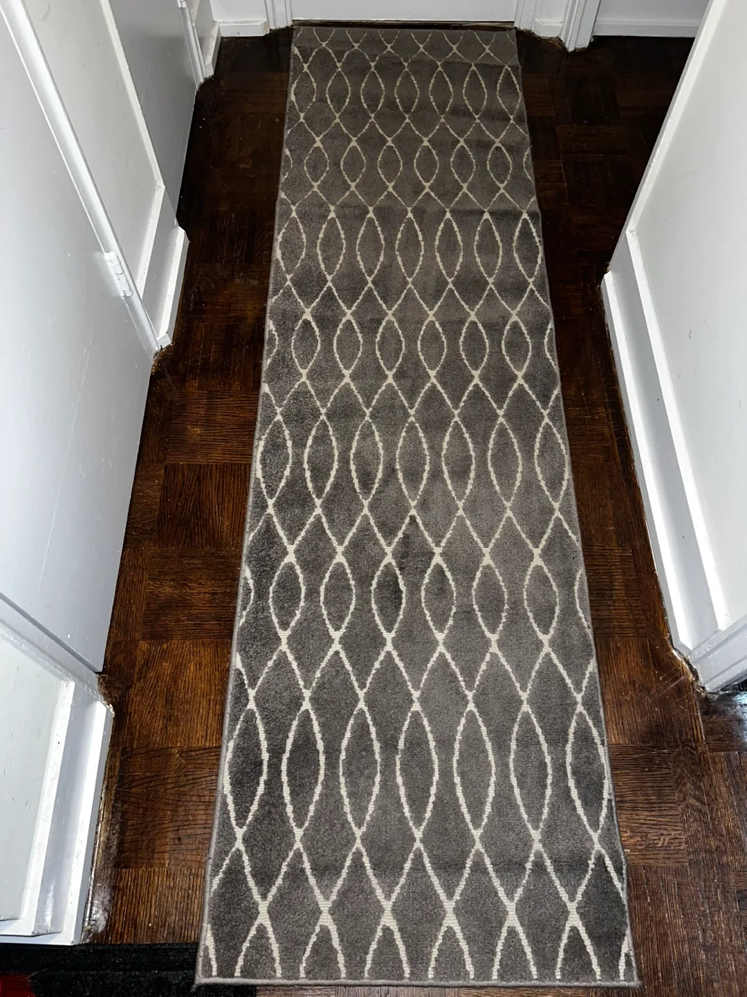 Grey and White Runner Rug💚 image indicator(2)