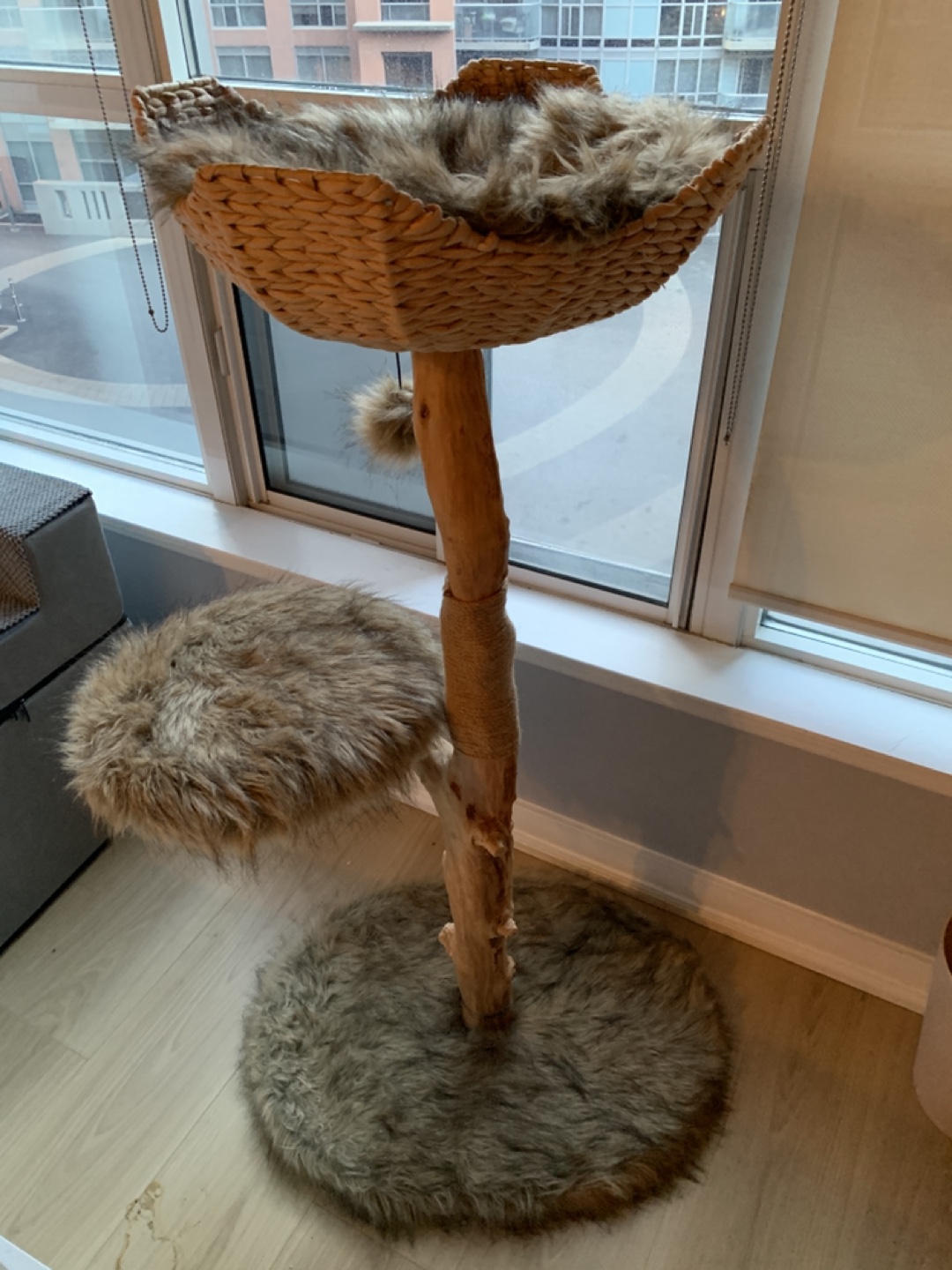 Free Cat Tree Condo with Faux Fur