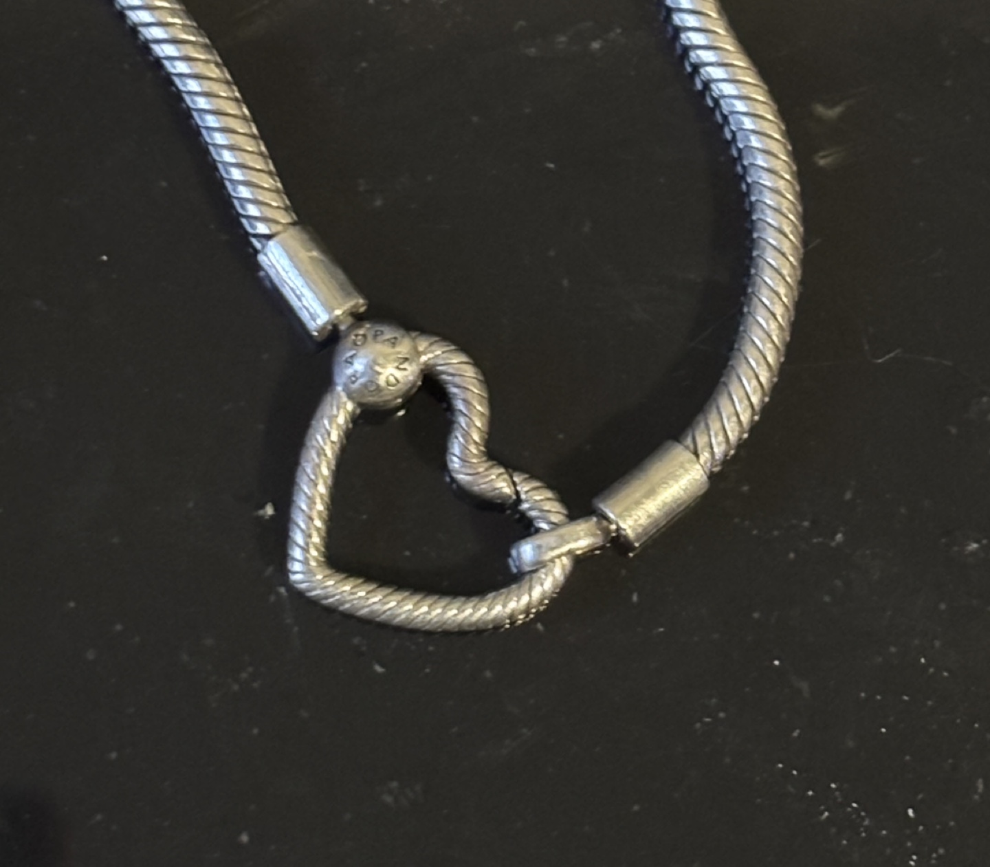 Pandora Silver Bracelet with Heart Clasp - photo 2