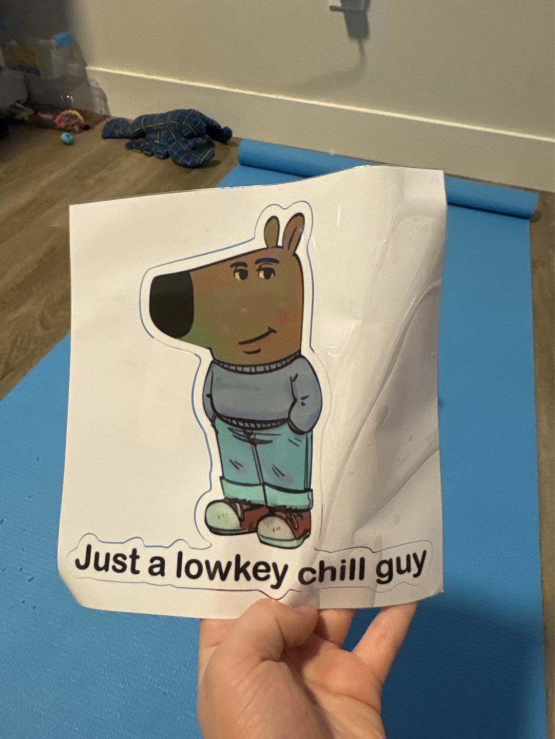 Just a low-key chill guy car sticker