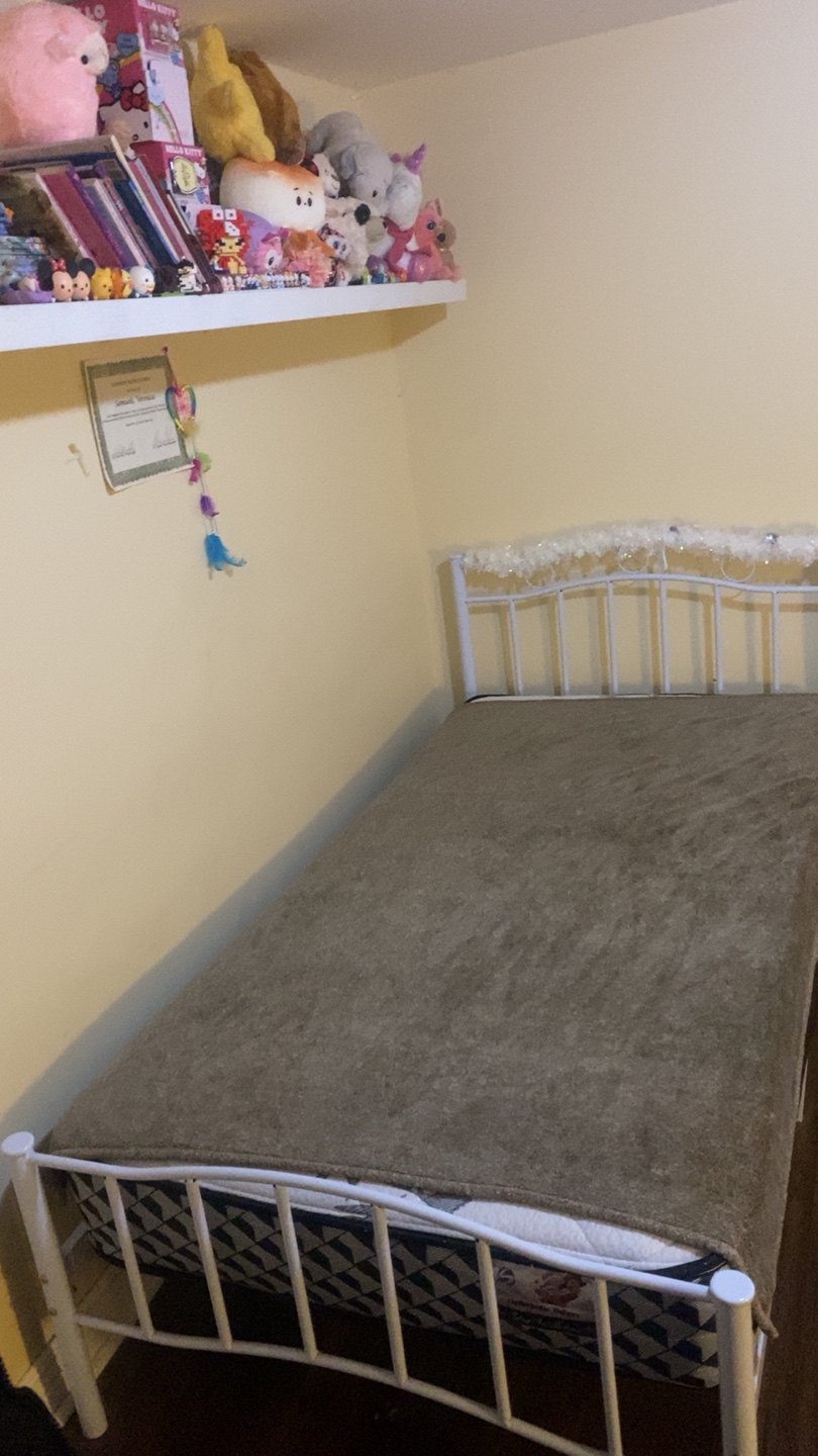 White Metal Twin Bed Frame - photo 5