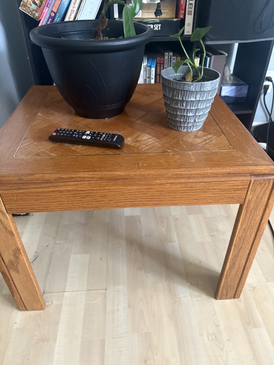 Oak Wood Square End Table