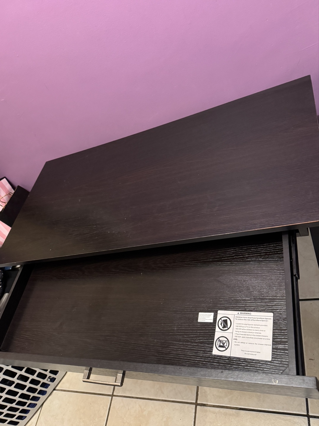 Black Writing Desk with Drawer - photo 2