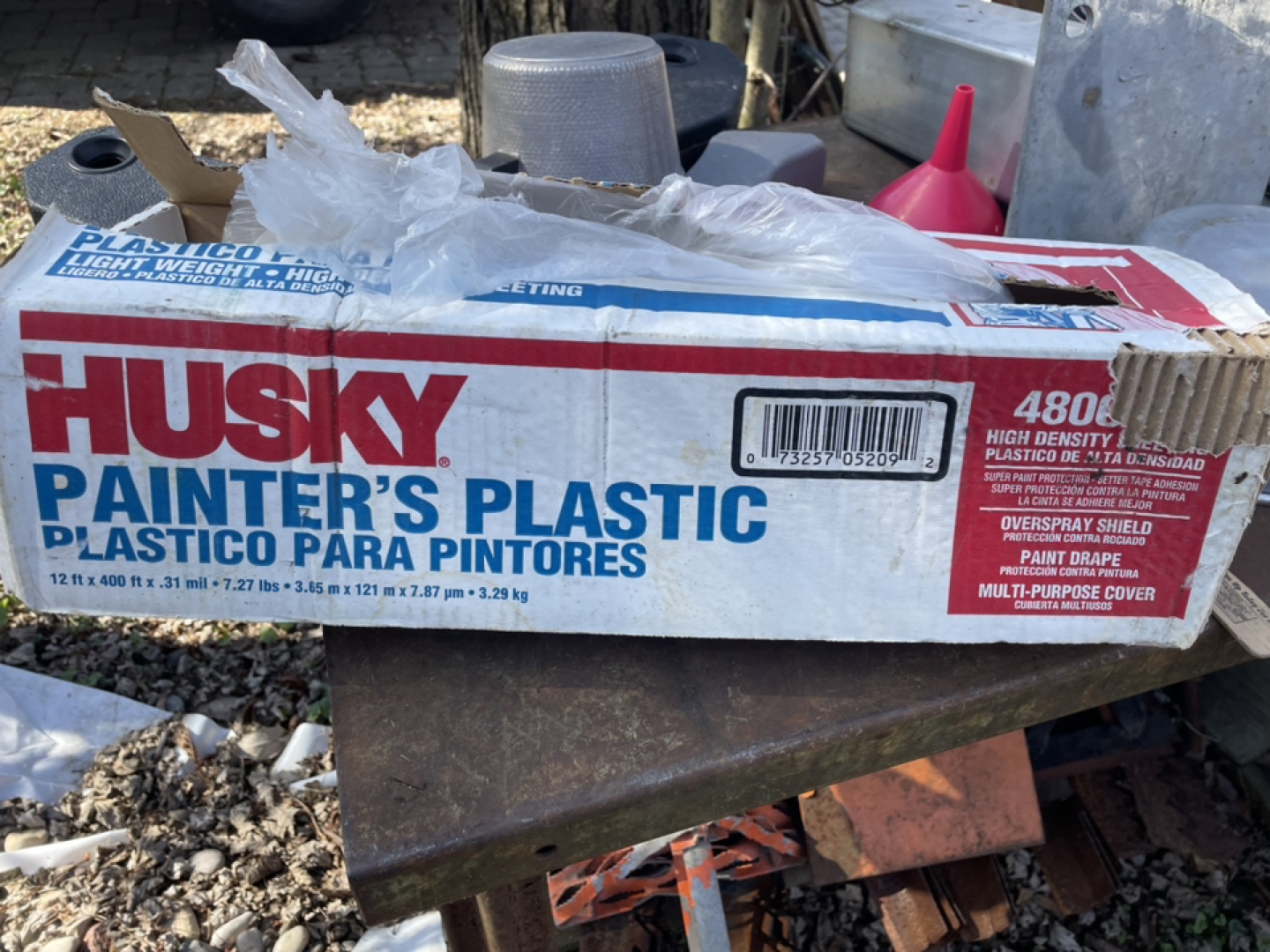 Husky Painter's Plastic Drop Cloth - 12ft x 400ft