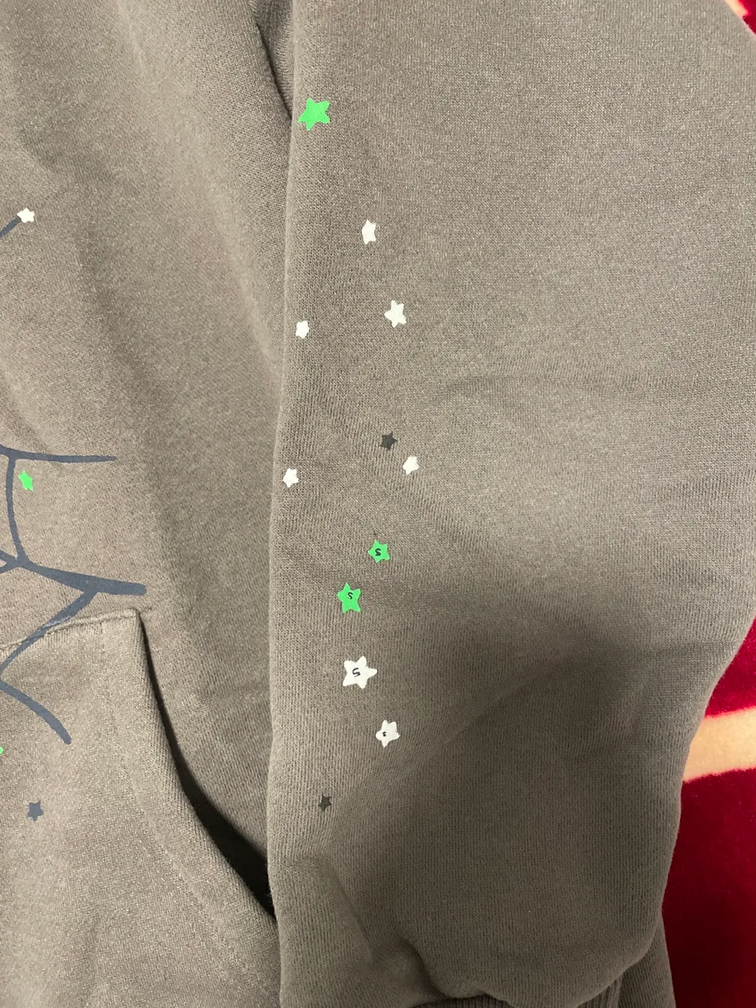 Green and Black Sp5der hoodie image indicator(3)