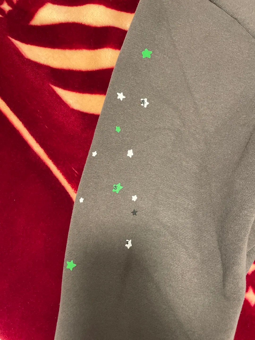 Green and Black Sp5der hoodie image indicator(4)