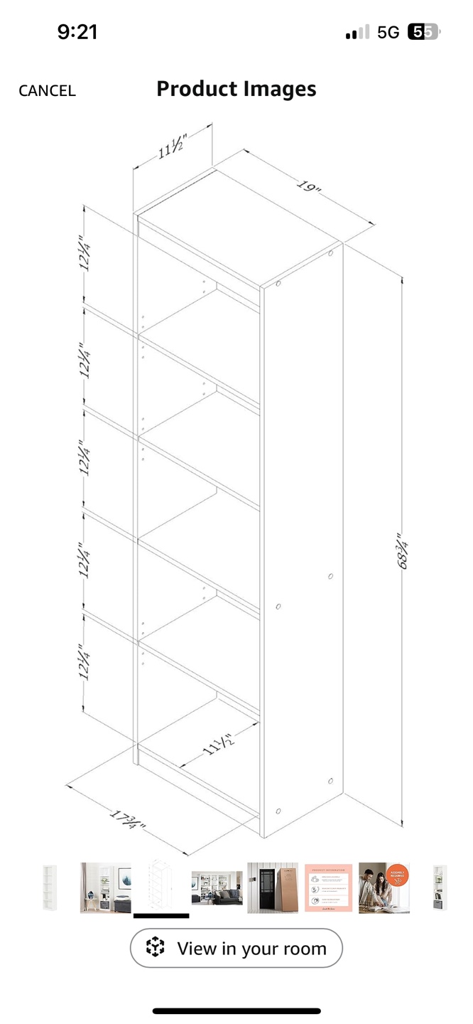 White 5-shelf bookcase - photo 4