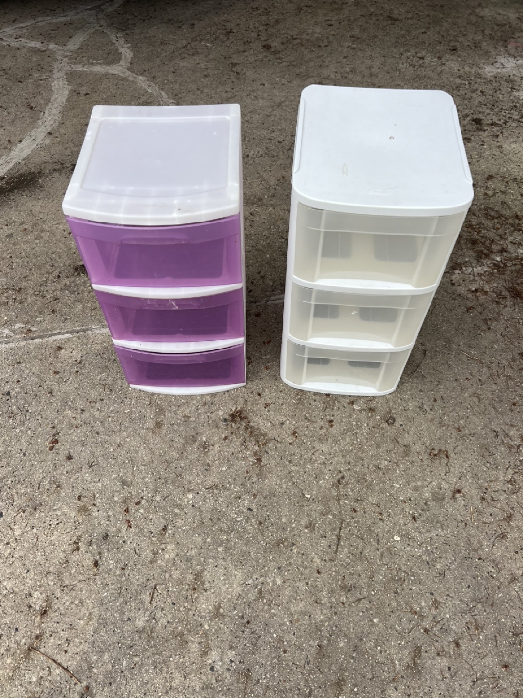 Sterilite 3-Drawer Storage Units - White and Lavender