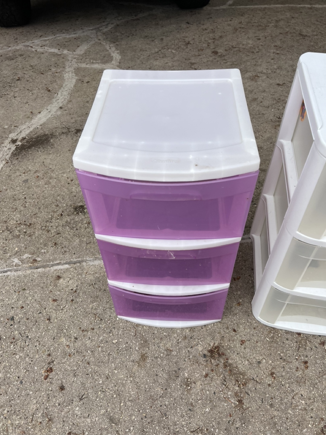 Sterilite 3-Drawer Storage Units - White and Lavender - photo 3