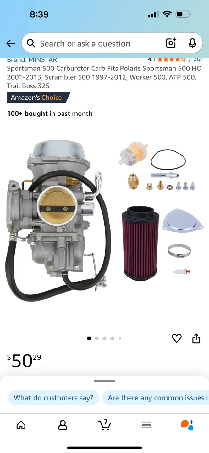 Minstar carburetor and height-flow air filter image indicator(2)