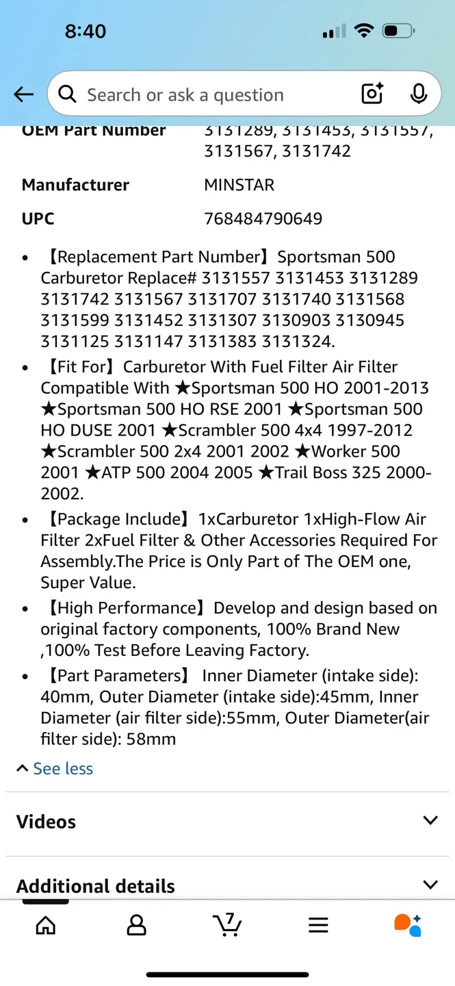 Minstar carburetor and height-flow air filter image indicator(3)