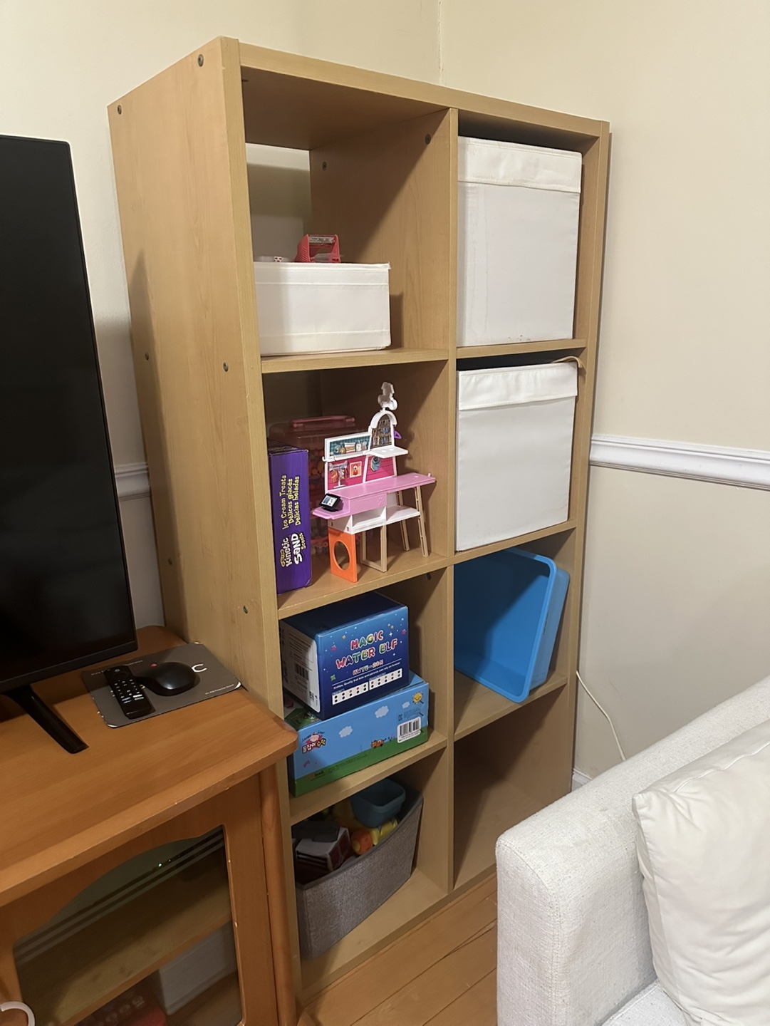 IKEA Kallax wood shelf
