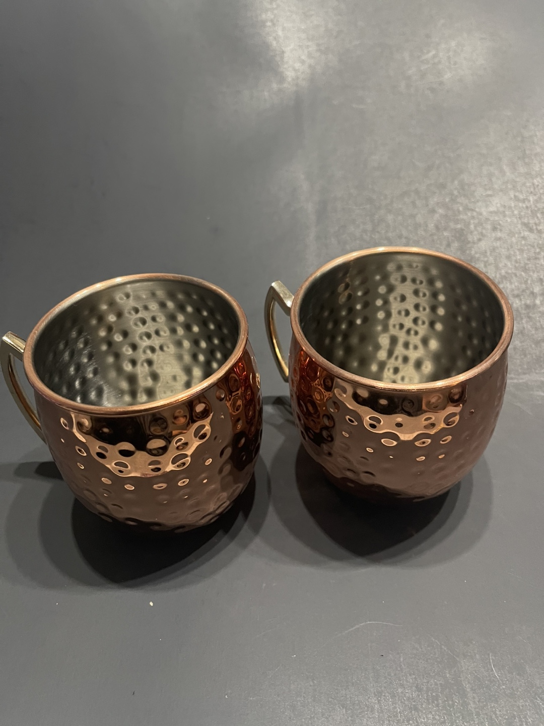 Set of Two Hammered Copper Moscow Mule Mugs - photo 3